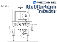 The DEKKA 100 Semi-Automatic Case Sealer Side View Schematic