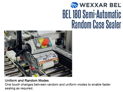 The BEL 180 features a one touch button to change between random and uniform modes to enable faster sealing as required