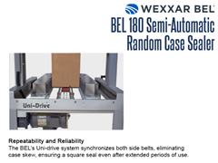 The BEL 180's Uni-Drive system synchronizes both side belts, eliminating case skew, ensuring a square seal even after extended periods of use.