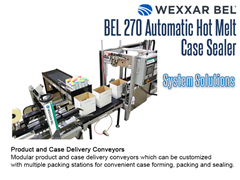 BEL 270 Offers a complete system solution with product and case delivery conveyors