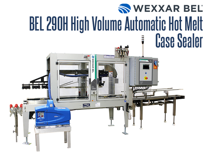 The BEL 290H is a heavy duty, fully automatic hot melt case sealer designed to handle around the clock high speed applications.   Designed to efficiently fold and seal a wide variety of case sizes, it can be used for top only gluing or top and bottom sealing.  