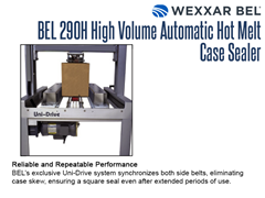 The BEL 290H Uni-Drive system synchronizes both side belts, eliminating case skew