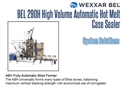 An ABH Fully Automatic Bliss Former can provide a complete solution for Bliss boxes paired with a BEL 290H.