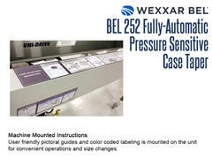 The BEL 252 has machine mounted pictoral guides and color coded labeling for convenient operations and size changes.