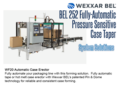 The BEL 252 can be combined with a Wexxar WF20 Case Erector for a complete systems solution.