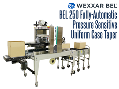 The BEL 250 is a fully automatic, pressure sensitive uniform case taper.  Its design showcases safety, simplicity and stability all contained within the smallest square footage of any fully automatic case taper.