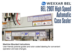 The BEL 290T features machine mounted pictorial guides and color coded labelling for convenient operation and size changes