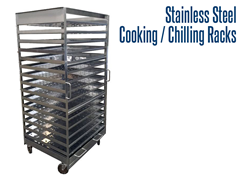 Our industrial stainless steel cooking and chilling racks are designed for use in the food service industry.  They are designed to handle extreme temperatures found in refrigeration and oven units.