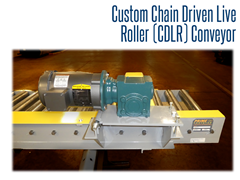 Custom CDLR Conveyor, Conveyor for Sandblasting, Specialty Conveyor, Sealed Bearings on a conveyor