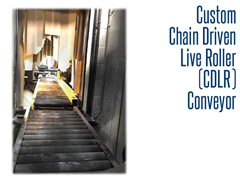 Our custom CDLR conveyor is designed to not only withstand the rigors of a sand blasting room, but can easily handle weights of over 3000 lbs.