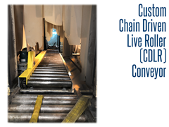 Once the engraving process is complete the custom CDLR conveyor transports stone monuments to a retrieval area.