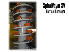 SpiralVeyor SV Vertical Conveyor with orange cartons on carousel