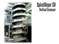 SpiralVeyor SV Vertical Conveyor conveying soda bottles