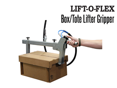 Lift-O-Flex Box/Tote Lifter Gripper. Contact a Thomas Conveyor ergonomic engineer to find out which end effectors would provide the optimal solution to your ergonomic lifting application.