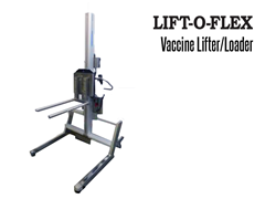 Lift O Flex Vaccine Loader Lifter shown with forks attachment/end effector