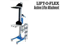 The LIFT-O-FLEX Archive Lifter; Designed to be used in archive rooms to assist with lifting and moving files, boxes & containers of up to 200 lbs. in weight safely